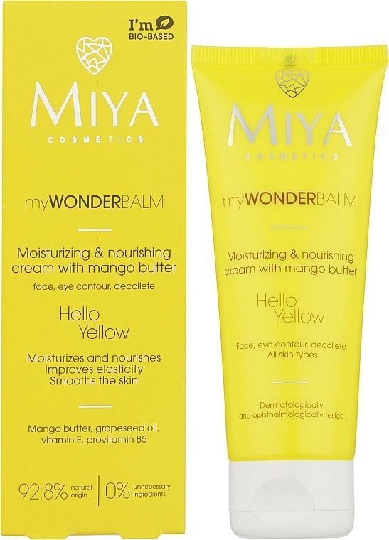 Miya Cosmetics Увлажняющий и питательный крем для лица с маслом манго My Wonder Balm Hello Yellow Face Cream - фото N2