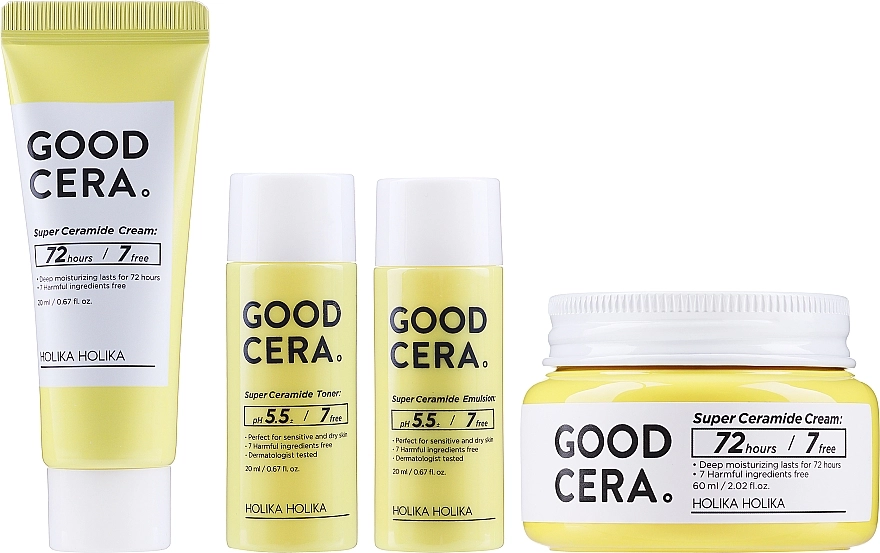 Holika Holika Набор Good Cera Cream Gift Set (cr/60ml + cr/20ml + toner/20ml + emulsion/20ml) - фото N1