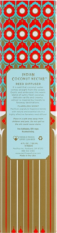 Pacifica Indian Coconut Nectar Reed Diffuser Диффузер - фото N3