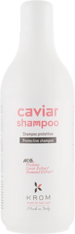 Krom Шампунь защитный с протеинами, экстрактом икры, экстрактом морских водорослей Caviar Shampoo - фото N3
