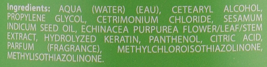 EveryGreen Зволожувальний кондиціонер з олією кунжуту, екстрактом ехінацеї, кератином і пантенолом Dikson EG Anti Frizz Conditioner - фото N5