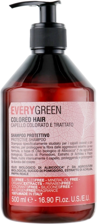 EveryGreen Шампунь для окрашенных и обработанных волос, с маслом абрикоса, томатным соком Dikson EG Colored Shampoo - фото N3