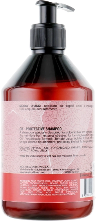 EveryGreen Шампунь для окрашенных и обработанных волос, с маслом абрикоса, томатным соком Dikson EG Colored Shampoo - фото N4
