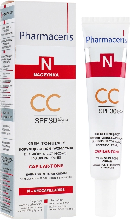 Pharmaceris N Capilar-tone CC Cream SPF 30 Крем для чувствительной кожи лица - фото N1