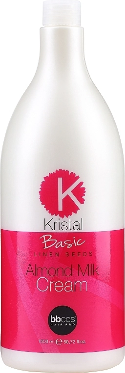 Бальзам з мигдальним молочком для волосся - BBcos Kristal Basic Linen Seeds Almond Milk, 1500ml - фото N1
