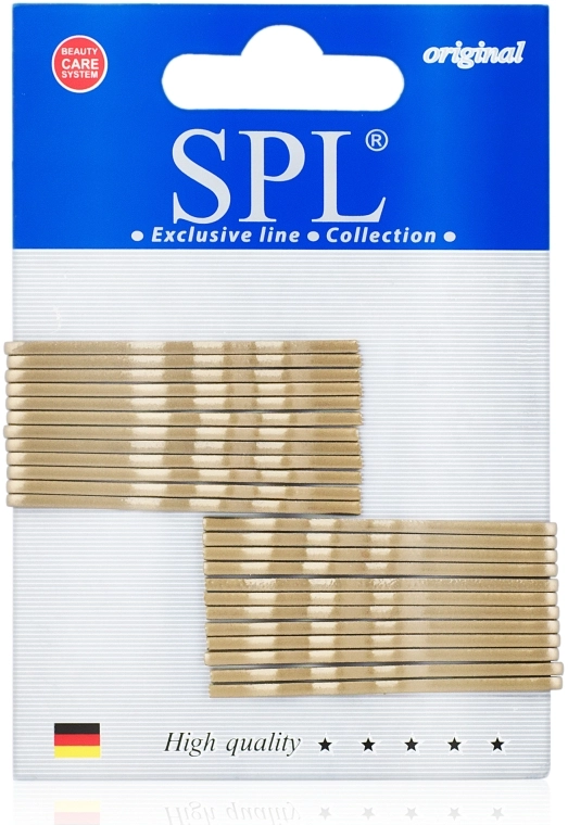 SPL Невидимки для волос фрезерованные, 50 мм, золотые - фото N1