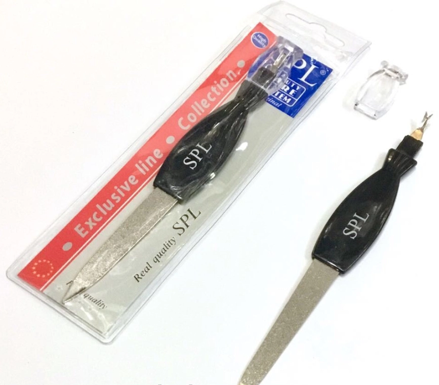 SPL Пилка для нігтів, з тримером для кутикули, 9679, 14.5см. Metal Nail File & Cuticle Trimmer - фото N2