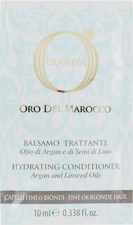 Barex Italiana Кондиционер для тонких и светлых волос Olioseta Oro Del Morocco Balsamo (пробник) - фото N1