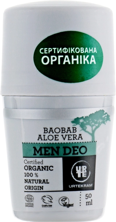 Urtekram Крем-дезодорант "Баобаб и Алоэ Вера" Aloe Vera Baobab Man Deo - фото N1