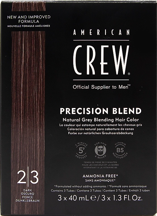 American Crew Система маскировки седины (уровень 2-3) 3x40 мл Precision Blend Dark - фото N5