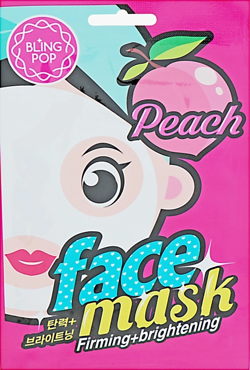 Bling Pop Маска для обличчя, з екстрактом персика Peach Firming & Brightening Mask - фото N1