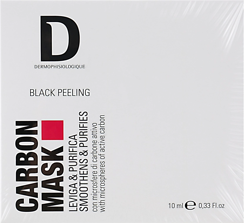 Dermophisiologique Карбонова маска з активованим вугіллям для обличчя Black Peeling Carbon Mask (міні) - фото N1