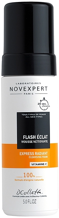 Novexpert Пінка очищувальна для сяйва шкіри обличчя Vitamin C Express Radiant Cleansing Foam - фото N2