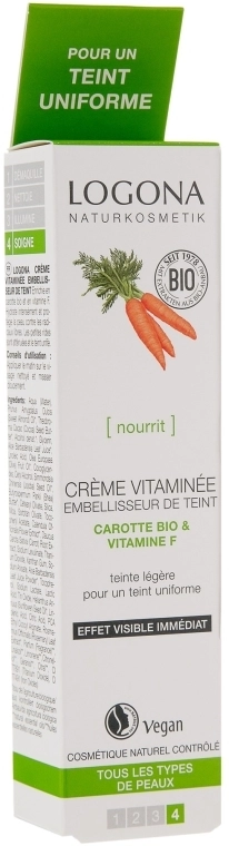 Logona Витаминный осветляющий крем с органической морковью и витамином F Facial Care Vitamin Cream Organic Carrot - фото N3