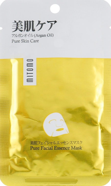 Mitomo Маска з олією арганії для обличчя Premium Pure Facial Essence Mask - фото N1