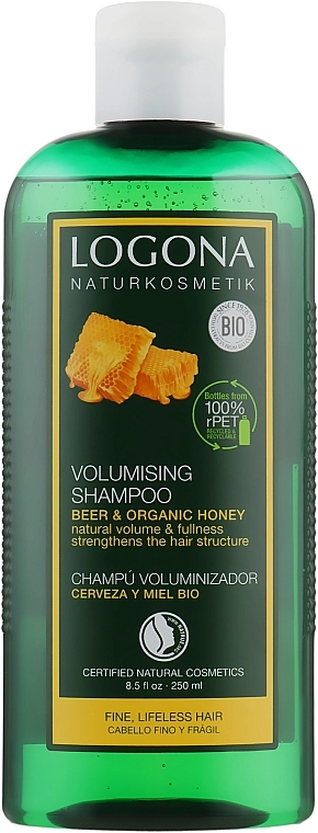 Logona Шампунь для об'єму Hair Care Volume Shampoo Honey Beer - фото N1