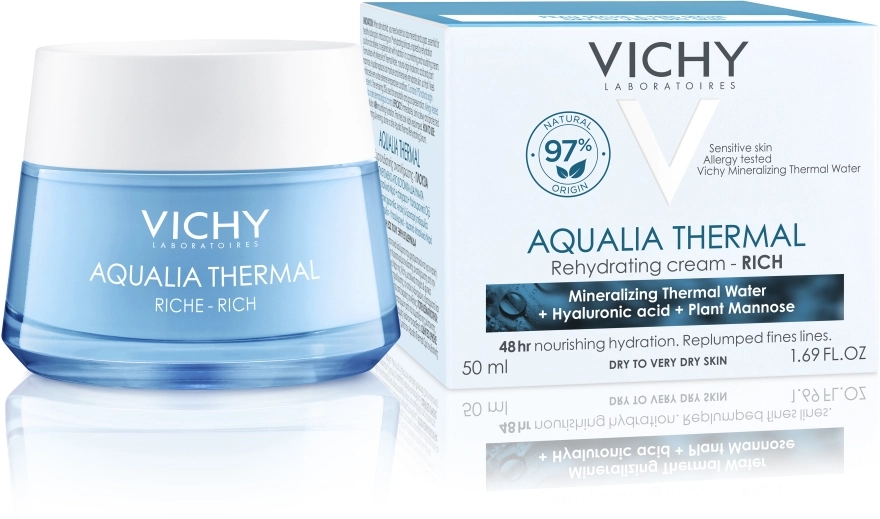 Vichy Насыщенный крем для глубокого увлажнения кожи лица Aqualia Thermal Rehydrating Cream Rich - фото N2