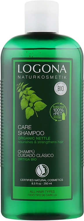 Logona Шампунь для нормальных волос, для ежедневного использования Hair Care Essential Care Shampoo Nettles - фото N1