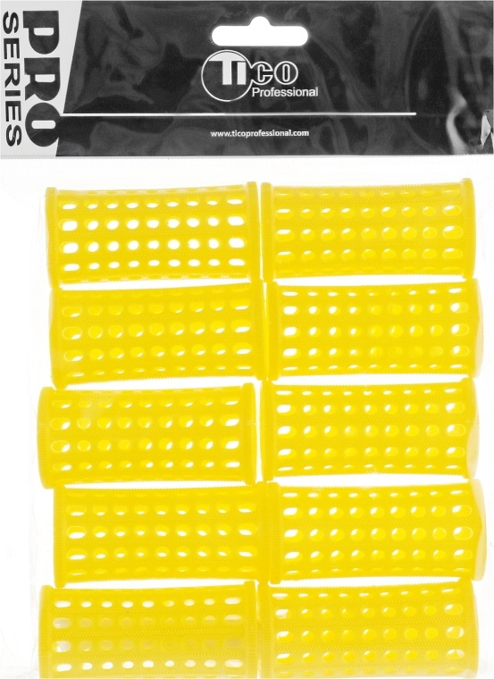 TICO Professional Бигуди пластиковые d30 мм, желтые - фото N1