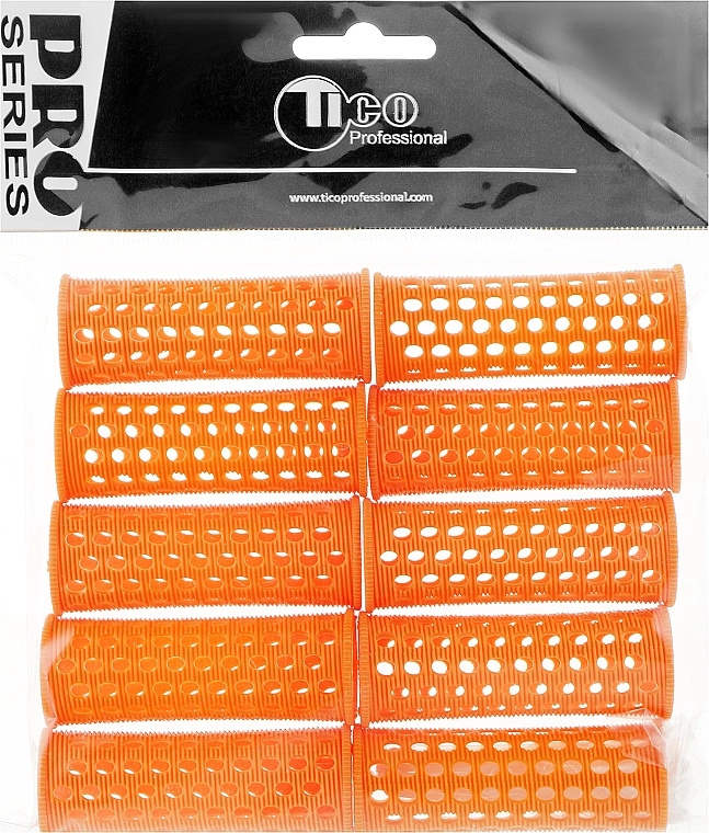 TICO Professional Бигуди пластиковые d23 мм, оранжевые - фото N1