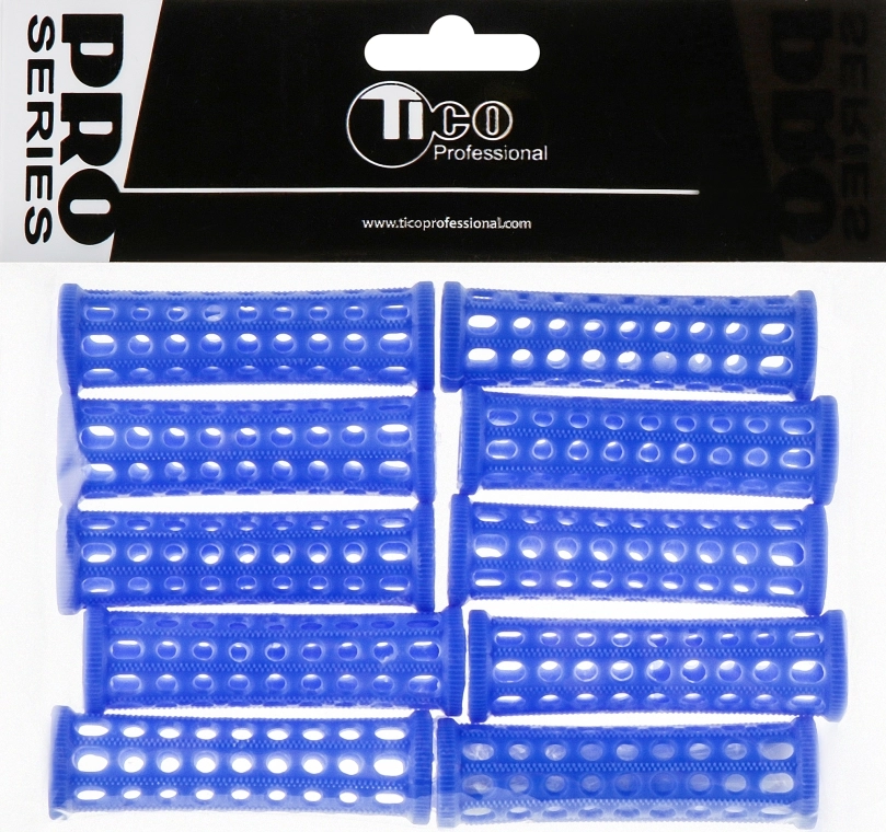 TICO Professional Бигуди пластиковые d20 мм, голубые - фото N1