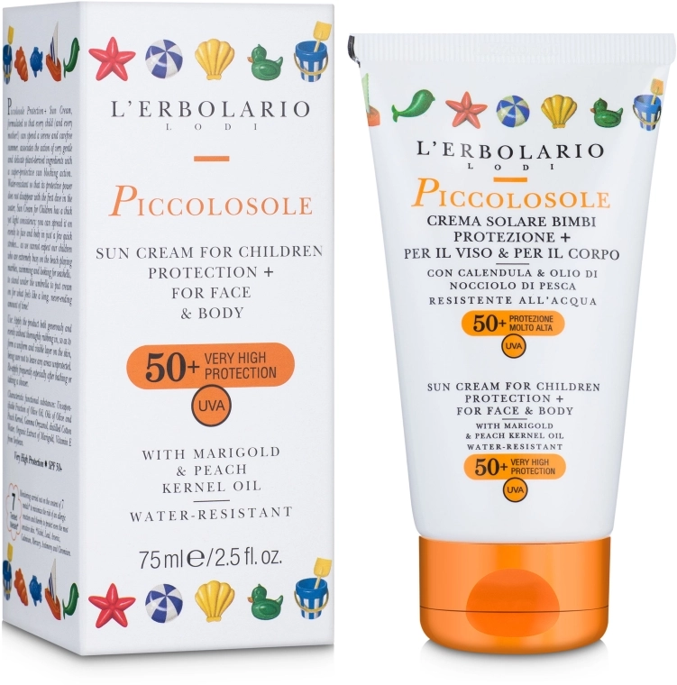 L’Erbolario Детский солнцезащитный крем для лица и тела "Солнышко" Piccolosole Creme Solare Bimbi Protezione SPF50+ - фото N2