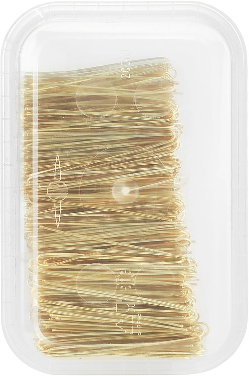 TICO Professional Шпильки для волос ровные 60мм, золотистые - фото N3