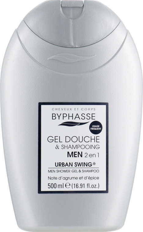 Byphasse Шампунь-гель для душа для мужчин Men Gel-Shampoo 2 In 1 Urban Swing - фото N1