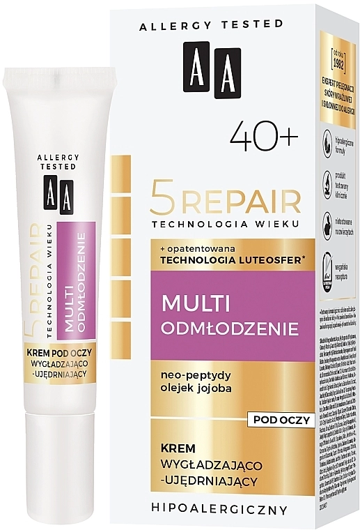 AA Зміцнювальний крем для шкіри навколо очей Cosmetics Age Technology 5 Active Lifting Multi Refreshing Eye Cream 40+ - фото N2