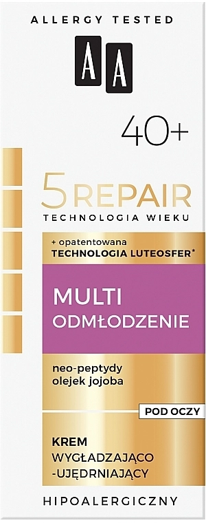 AA Зміцнювальний крем для шкіри навколо очей Cosmetics Age Technology 5 Active Lifting Multi Refreshing Eye Cream 40+ - фото N4