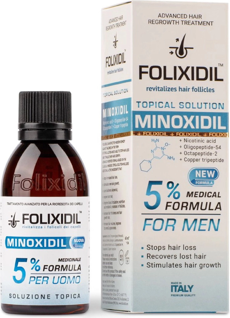 Лосьон против выпадения волос с миноксидилом 5% унисекс - FOLIXIDIL Minoxidil 5%, 60 мл - фото N4