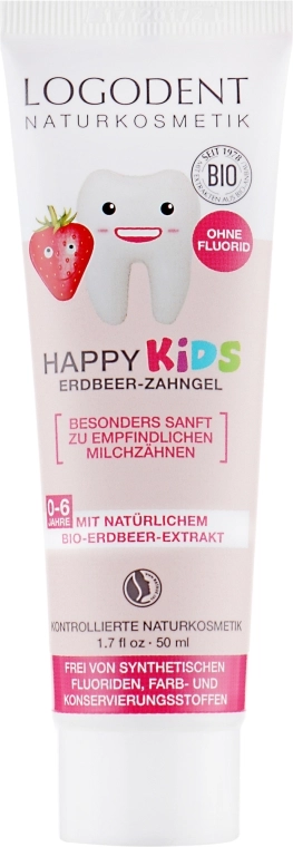 Logona Гель зубний для дітей "Полуниця" Babycare Kids Dental Gel Spearmint - фото N1