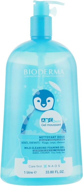 Bioderma Мягкий очищающий гель для купания детей ABCDerm Mild Foaming Cleanser - фото N3