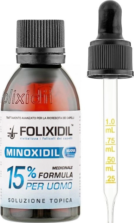 Лосьон против выпадения волос с миноксидилом 15% для мужчин - FOLIXIDIL Minoxidil 15%, 60 мл - фото N1