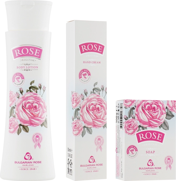 Bulgarian Rose Подарунковий нібір для жінок "Rose" Bulgarska Rosa (b/lot 200ml + soap/100g + h/cr/50ml) - фото N2