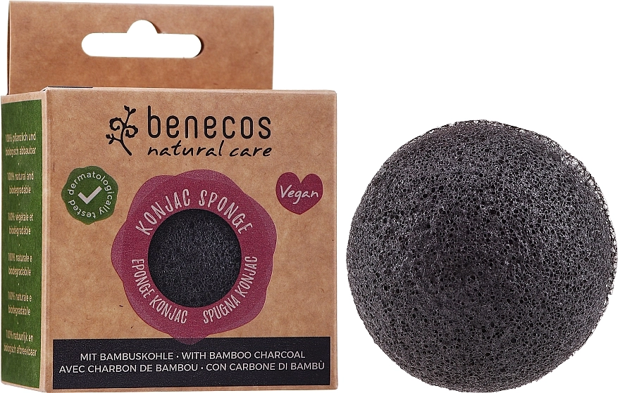 Benecos Спонж для умывания лица Natural Konjac Sponge Bamboo - фото N2