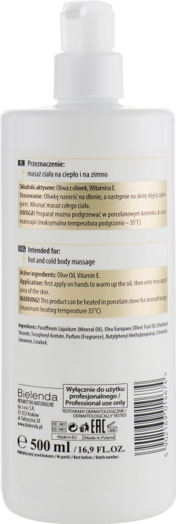 Bielenda Professional Олія для масажу тіла, з вітаміном Е Body Program Luxury Olive For Body Massage - фото N2