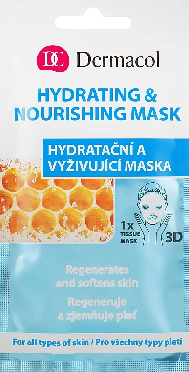 Dermacol Тканинна маска для обличчя 3D Hydrating And Nourishing Mask - фото N1