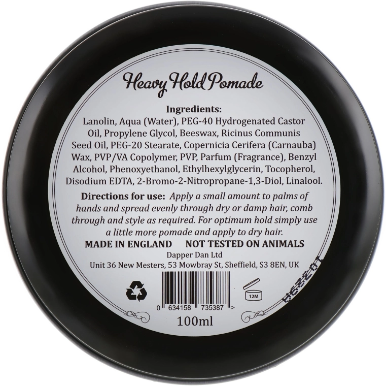 Dapper Dan Восковая помада для укладки волос Heavy Hold Pomade - фото N3