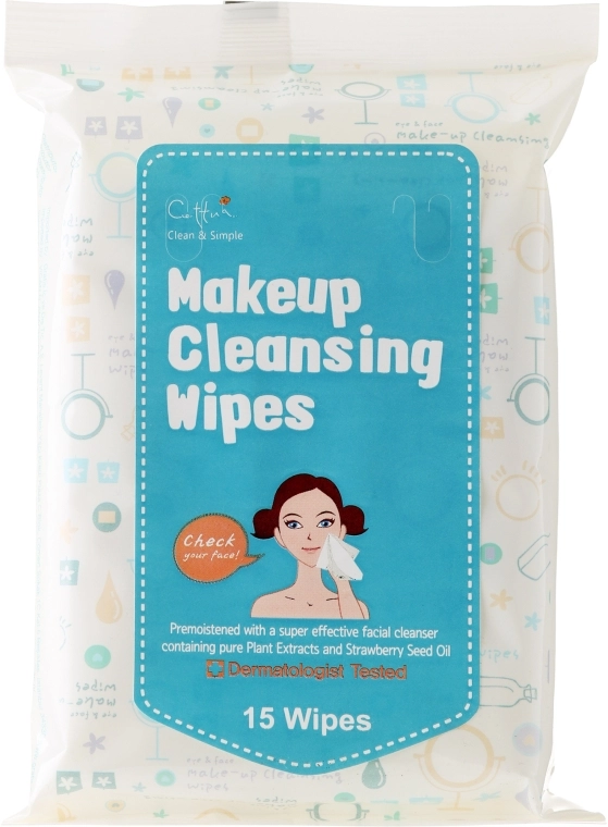 Cettua Серветки для демакіяжу, 15 шт. Make Up Wipes - фото N1