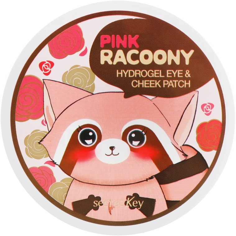 Secret Key Гідрогелеві патчі для очей та скул Pink Racoony Hydro-Gel Eye & Cheek Patch - фото N4