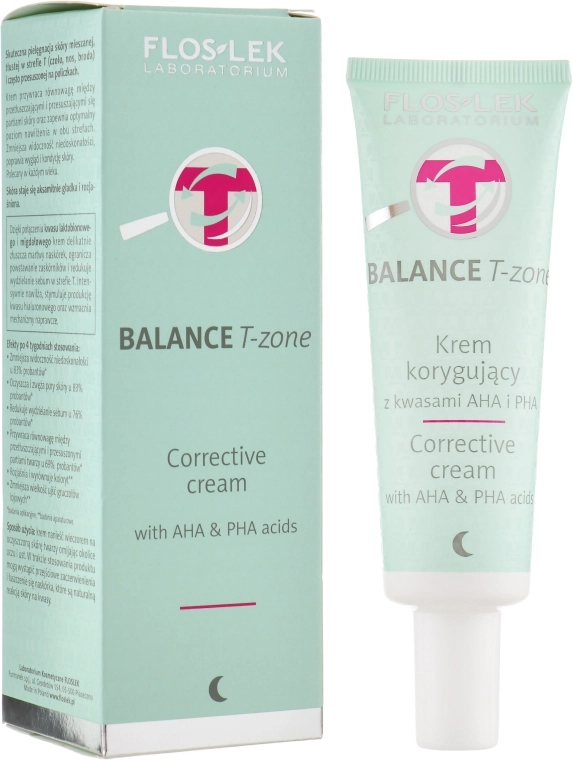 Floslek Ночной корректирующий крем для лица с кислотами Balance T-Zone Corrective Cream - фото N1