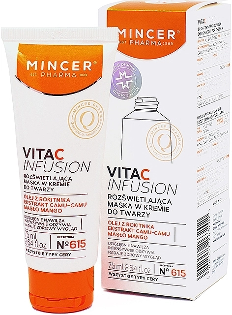 Mincer Pharma Освіжальна маска для обличчя Vita C Infusion 615 Mask - фото N1