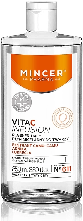Mincer Pharma Міцелярна вода Vita C Infusion №611 Regeneration Micellar Water - фото N1