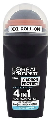 L’Oreal Paris Дезодорант кульковий Men Expert Carbon Protect AntiPerspirant Intense Ice Deo Roll-On - фото N1