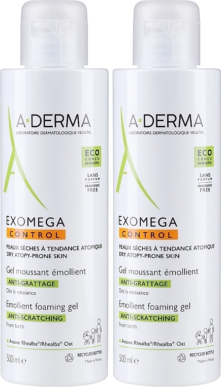 A-Derma Гель для душа для атопичной кожи с экстрактом овса Реальба Exomega Emollient Foaming Gel - фото N2