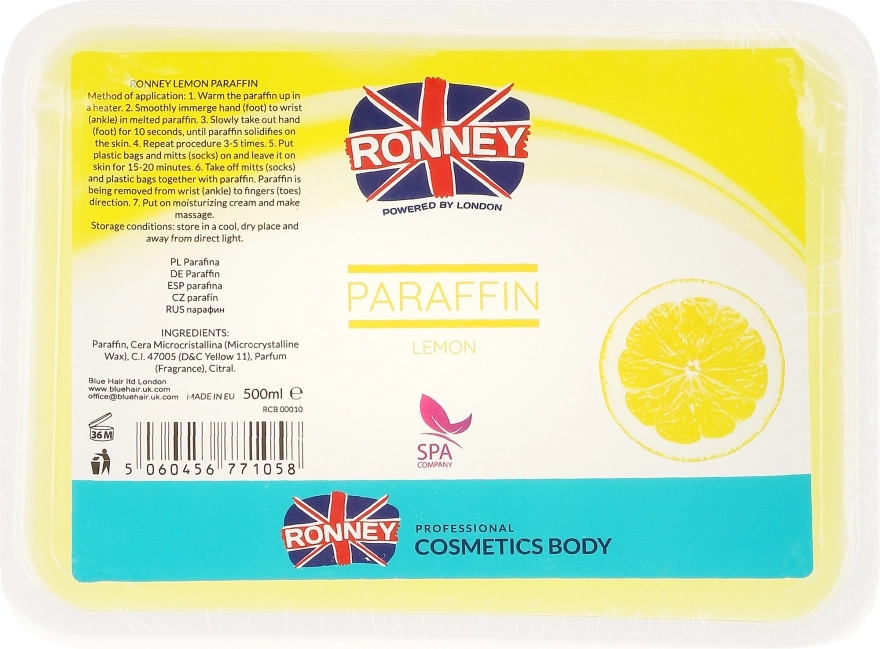 Ronney Professional Парафин для тела "Лимон" Paraffin Lemon - фото N1