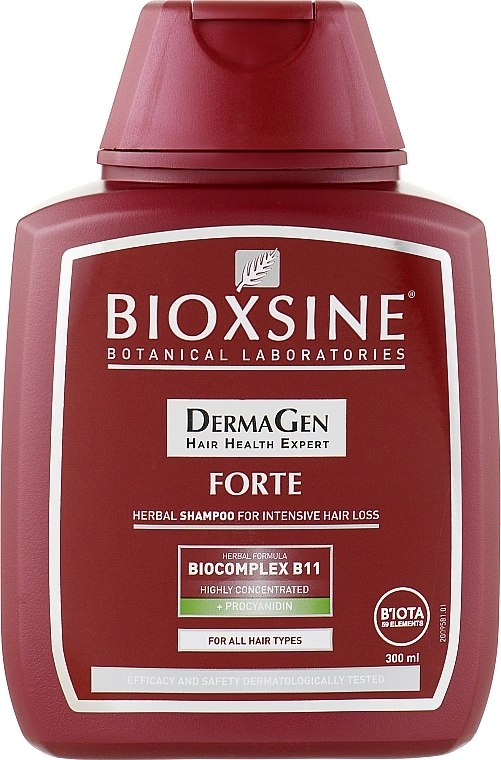 Biota Растительный шампунь против интенсивного выпадения волос Bioxsine DermaGen Forte Herbal Shampoo For Intensive Hair Loss - фото N4