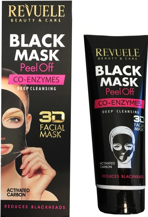 Revuele Чорна маска для обличчя "Коензим Q10" Black Mask Peel Off Co-Enzymes - фото N1