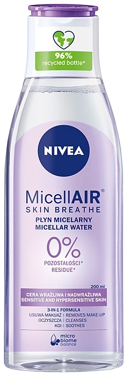 Nivea Міцелярна вода 3 в 1 для чутливої шкіри Micellar Cleansing Water - фото N3